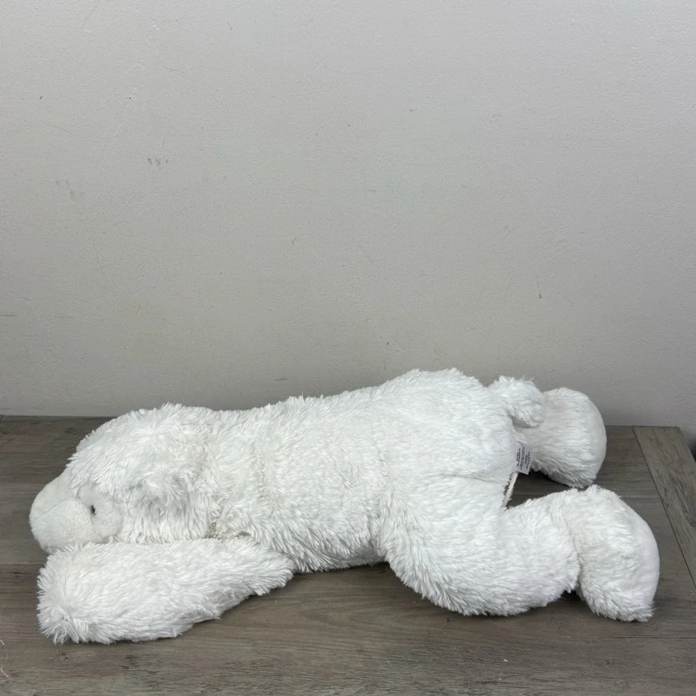 Pier 1 Imports White Polar Bear Plush Stuffed Animal Floppy Laying 20